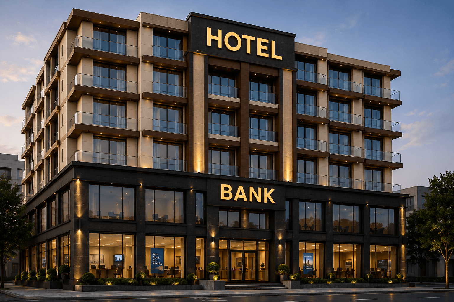 Pre-Leased Independent Building — Bank + Hotel Tenants — photo 1